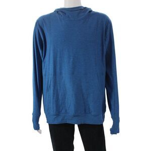 Endeavor Mens Pullover Hoodie Blue Polyester Round Neck Long Sleeve Size XL
